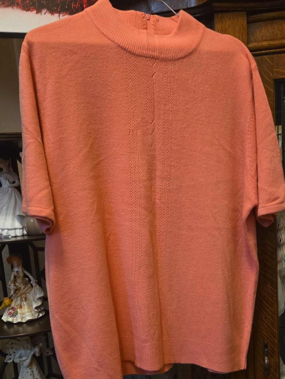 Koret Coral Pink Short-Sleeve Sweater Melon